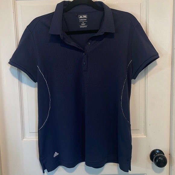 Adidas ClimaCool Womens Golf Top Polo Blue with white details size X-Large - Picture 1 of 12